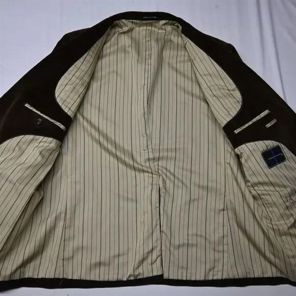 Statements 48R Brown Wide‎ Wale Corduroy Mens Blazer Suit Jacket Sport Coat
